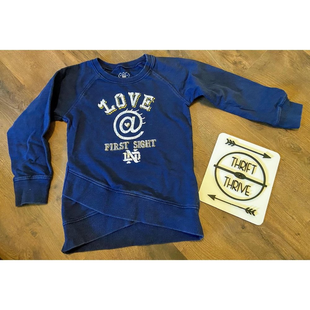 Notre Dame Irish love crossover sweater 4T